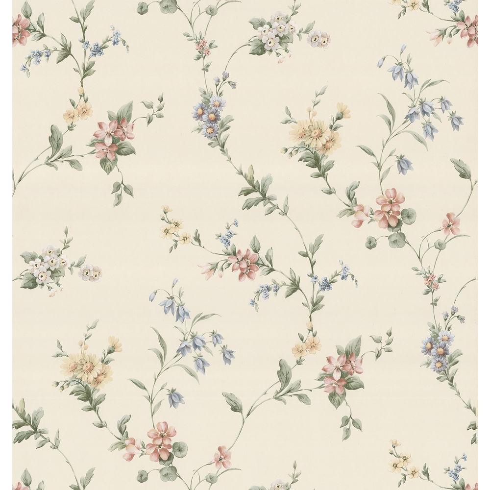 Brewster Floral Ribbon Wallpaper-137-38536 - The Home Depot