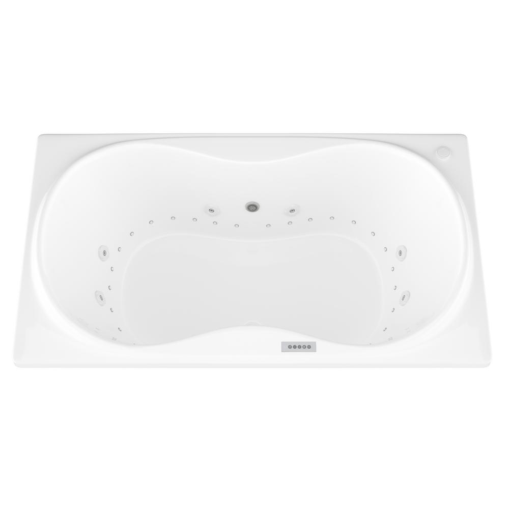 Universal Tubs Star Diamond Series 6 Ft Center Drain Rectangular Drop In Whirlpool And Air Bath Tub In White Hd3672wdlx The Home Depot