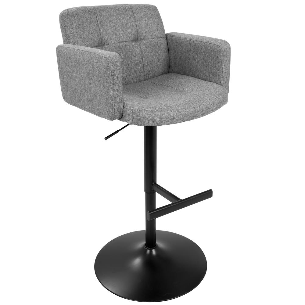 Lumisource Stout Black Metal And Grey Fabric Adjule Height Bar Lumisource Stout Black Metal And Grey Fabric Adjule Height Bar Stool