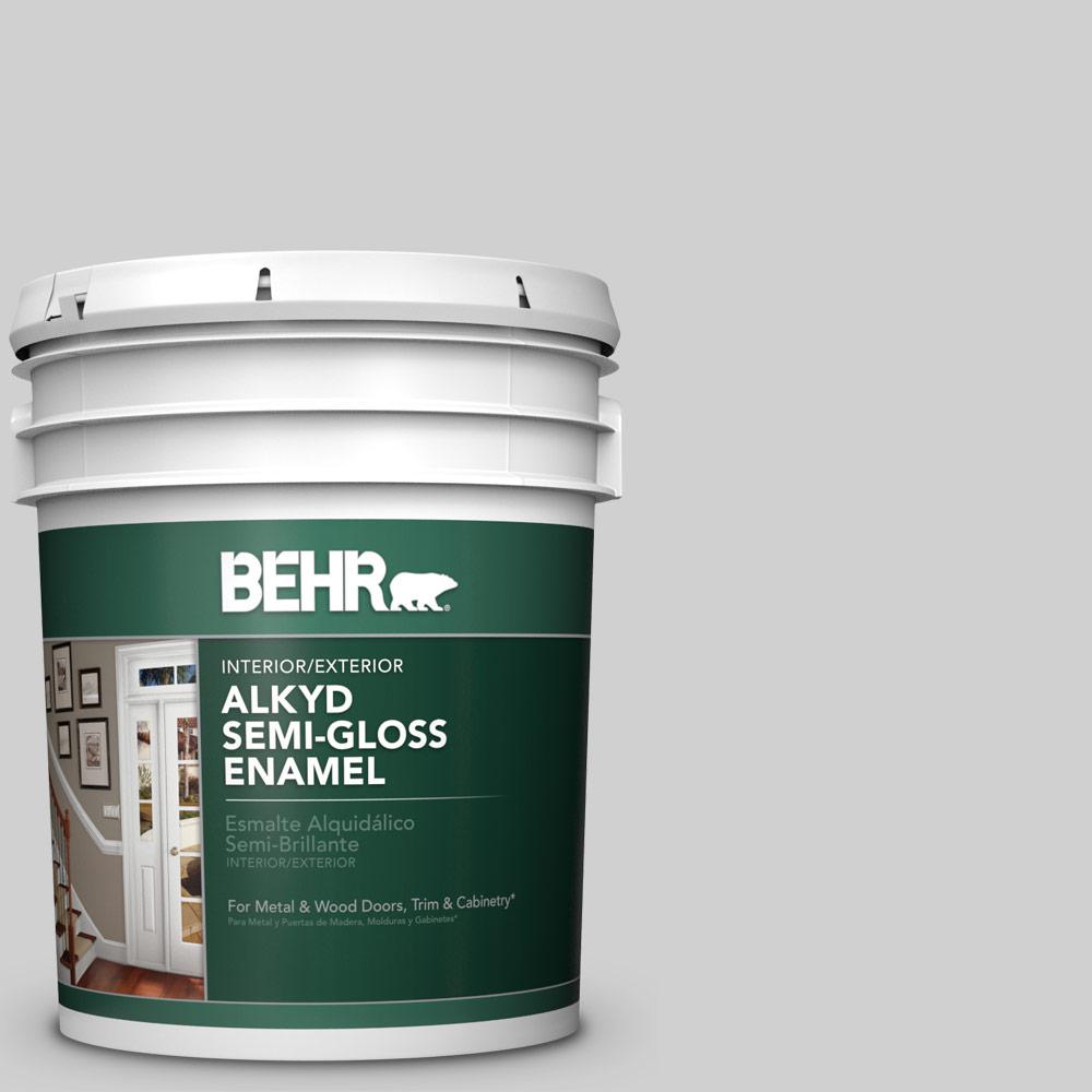 BEHR 5 gal. N5201 White Metal SemiGloss Enamel Alkyd Interior/Exterior Paint390005 The