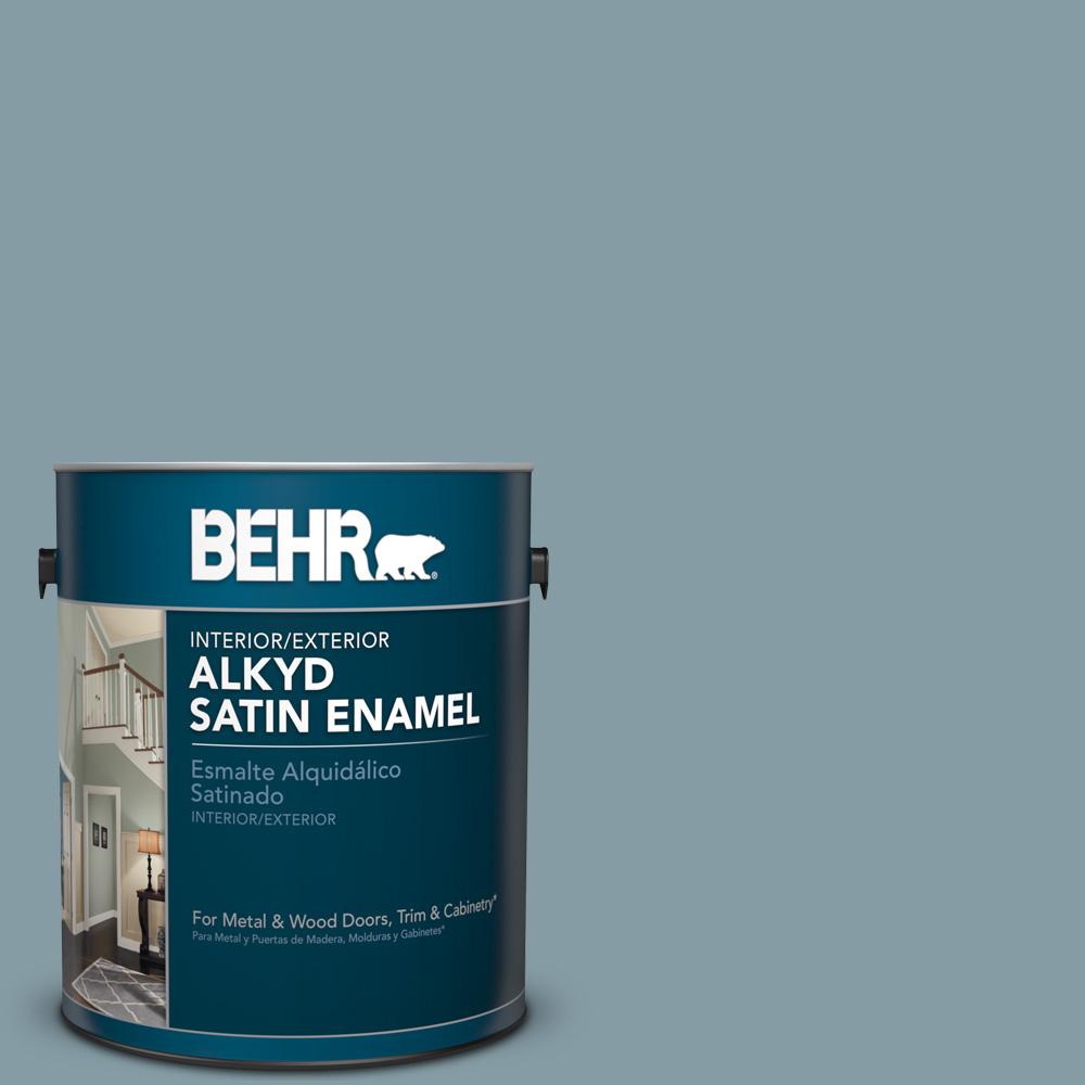 Behr 1 Gal 540f 4 Shale Gray Satin Enamel Alkyd Interior Exterior 540f 4 Shale Gray Satin Enamel Alkyd Interior Exterior