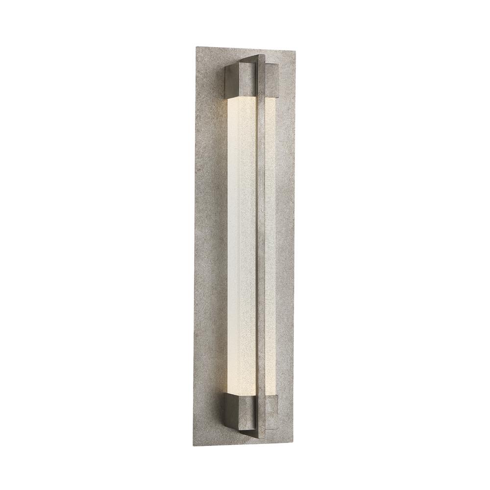 PLC Lighting 2Light Outdoor Silver Wall Sconce with Matte Opal Glass