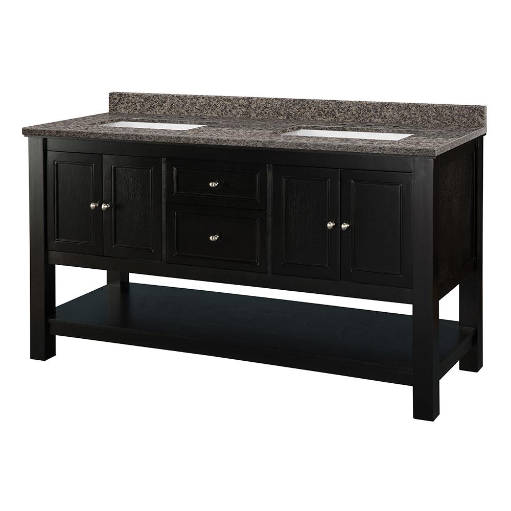 Home Decorators Collection Gazette 61 in. W x 22 in. D Vanity in Espresso with Granite Vanity Top in Sircolo with White Sink was $1699.0 now $1189.3 (30.0% off)