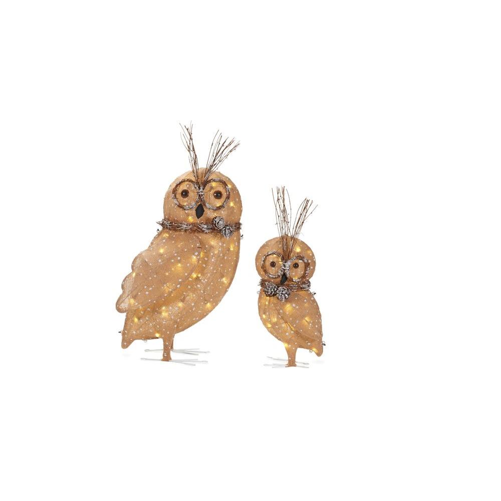 pre lit brown burlap owl family christmas decoration rustic indoor outdoor - Outdoor Owl Christmas Decorations pre lit brown burlap owl family christmas decoration rustic indoor outdoor - Outdoor Owl Christmas Decorations