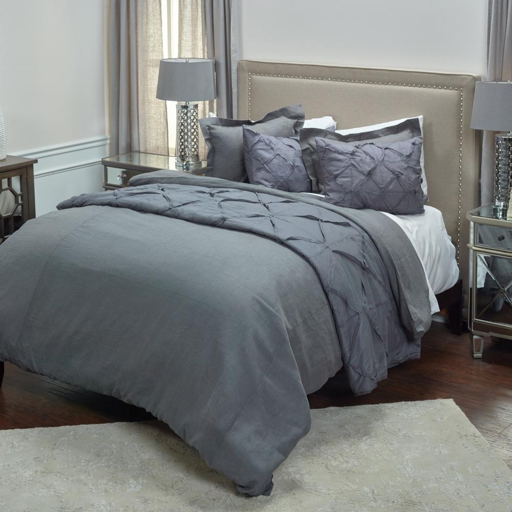 Rizzy Home Charcoal Solid King Linen Duvet Cover Dfsbt1726cl001692