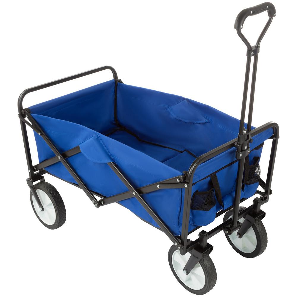 Pure Garden Collapsible Utility Wagon With Telescoping Handle