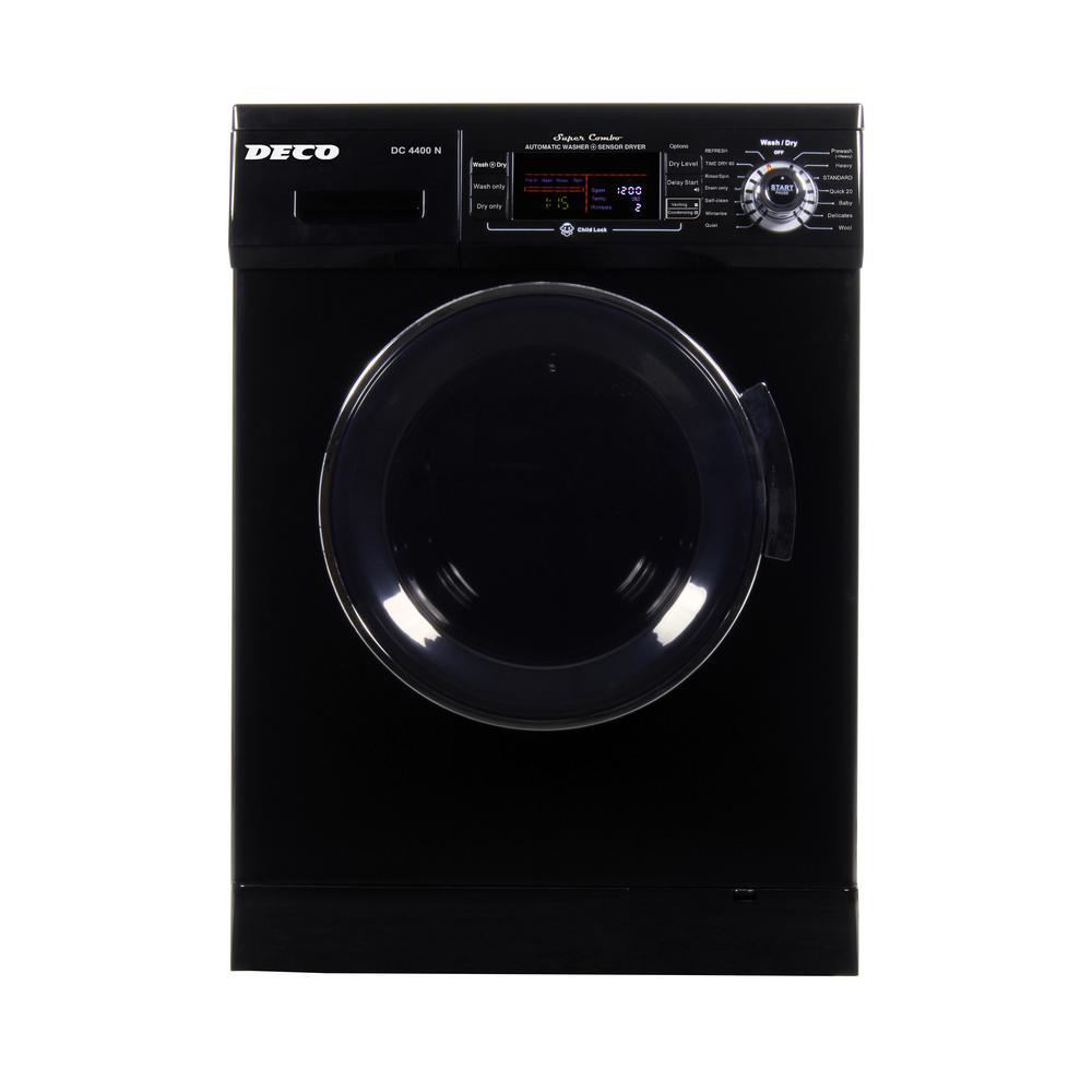 Deco Allinone 1.6 cu. ft. Black Compact Washer Dryer Combo with