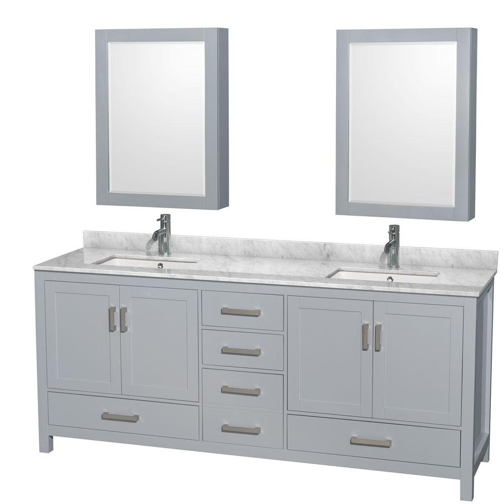 Wyndham Collection Sheffield 80 in. W x 22 in. D Vanity in ...