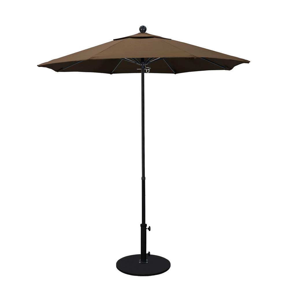 California Umbrella 7 5 Ft Fiberglass Pole Market Fiberglass Ribs Push Lift Patio Umbrella In Granite Sunbrella Effo758 5402 The Home Depot