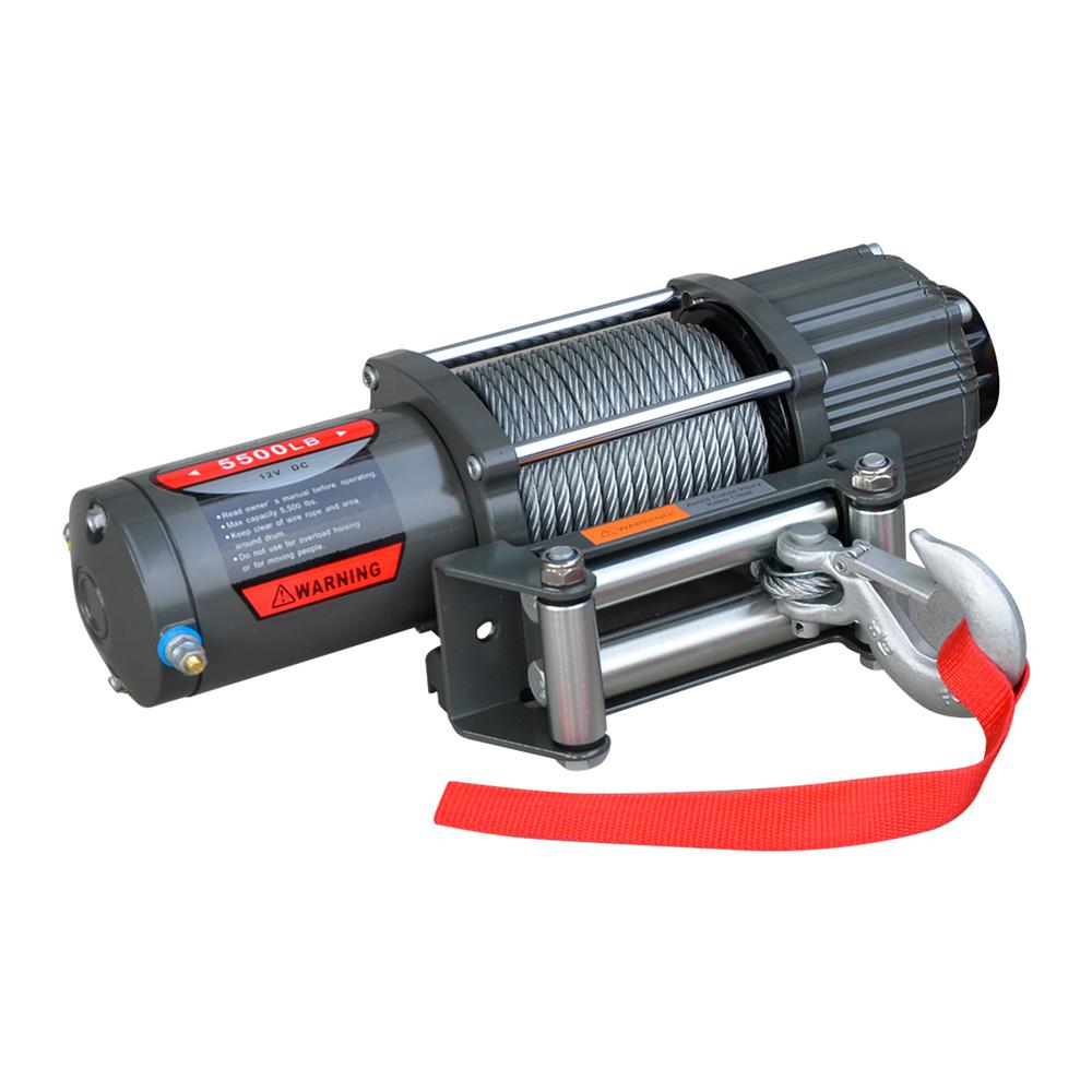 5500 lbs. ATV/Utility Electric Winch with Automatic Load-Holding Brake ...