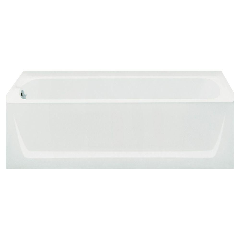 STERLING Lawson 6 ft. Vikrell Rectangular Dropin Reversible Drain Soaking Tub in White71301100