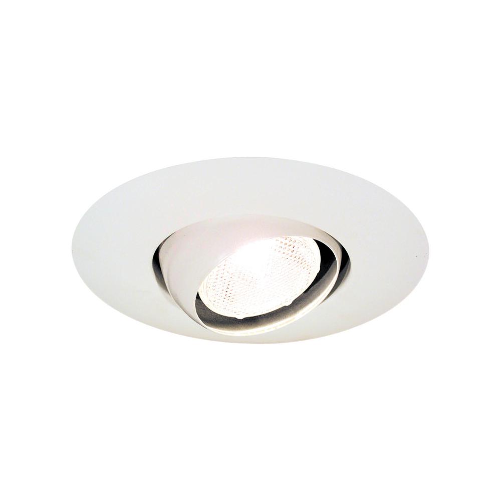 Thomas Lighting 5 In Matte White Eyeball Recessed Trim Tr221w The Home Depot