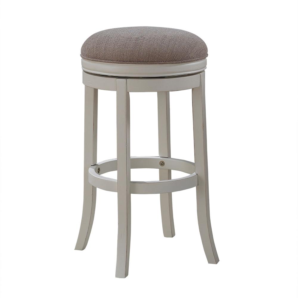 Swivel Wood White Bar Stools Kitchen Dining Room Furniture Distressed Antique White Backless Swivel Counter Stool