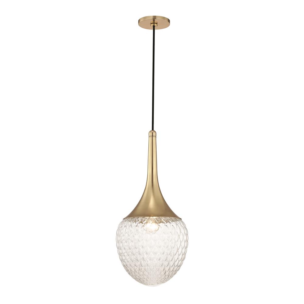 Mitzi By Hudson Valley Lighting Bella 1-Light Aged Brass 22.25 In. H ...