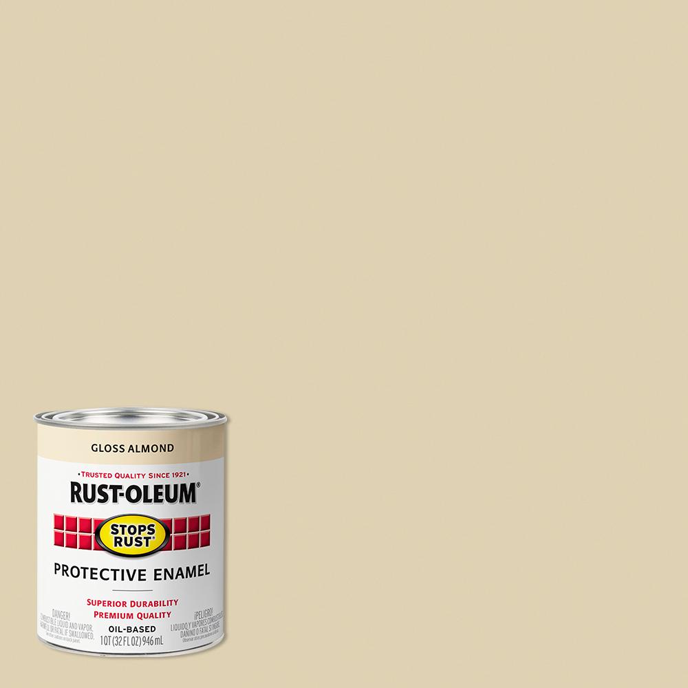 RustOleum Stops Rust 1 qt. Low VOC Protective Enamel Gloss Almond