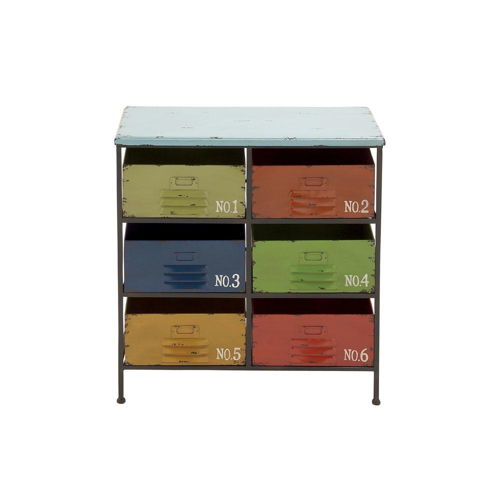 Litton Lane 6 Drawer Multi Colored Iron Chest 42510 The Home Depot