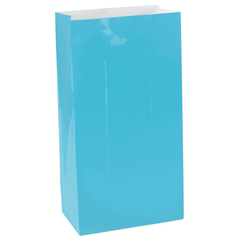 Amscan 10 In X 5 25 Caribbean Blue Paper Bags 12 Count 9 Pack Caribbean Blue Paper Bags 12 Count