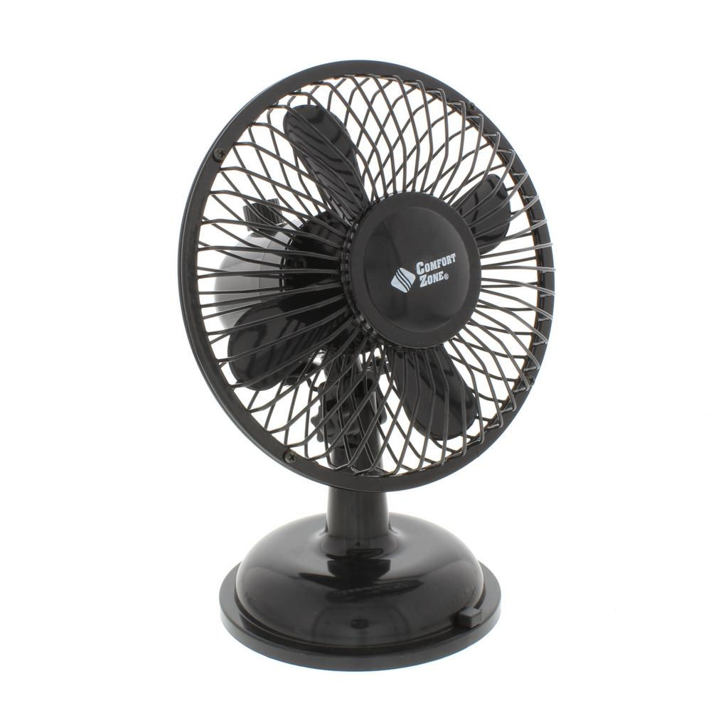 Comfort Zone 5 In Oscillating Desk Fan With Dual Battery And Usb