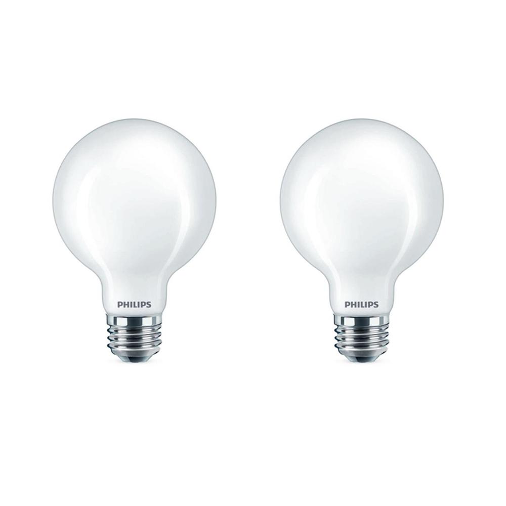 Globe Led Bulbs Light The Home Depot 40 Watt Equivalent G25 Dimmable Led Globe Daylight Frosted 2 Pack