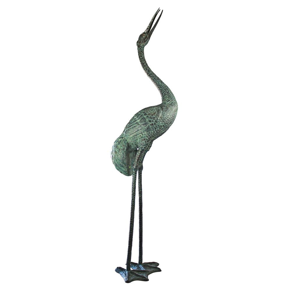 Design Toscano 113 In H Colossal Straight Neck Crane Bronze Garden Statue