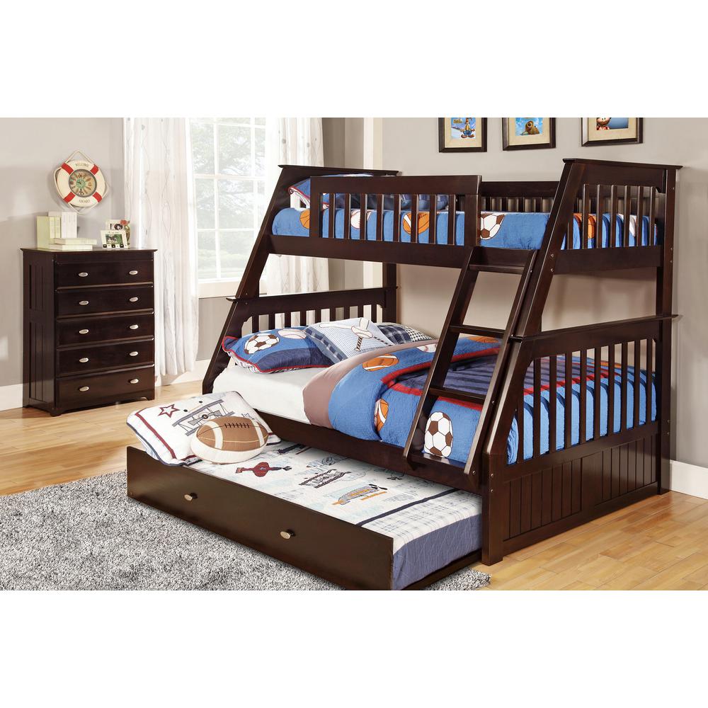 Dorel Living Waller Espresso Full Over Full Bunk Bed With Usb Port