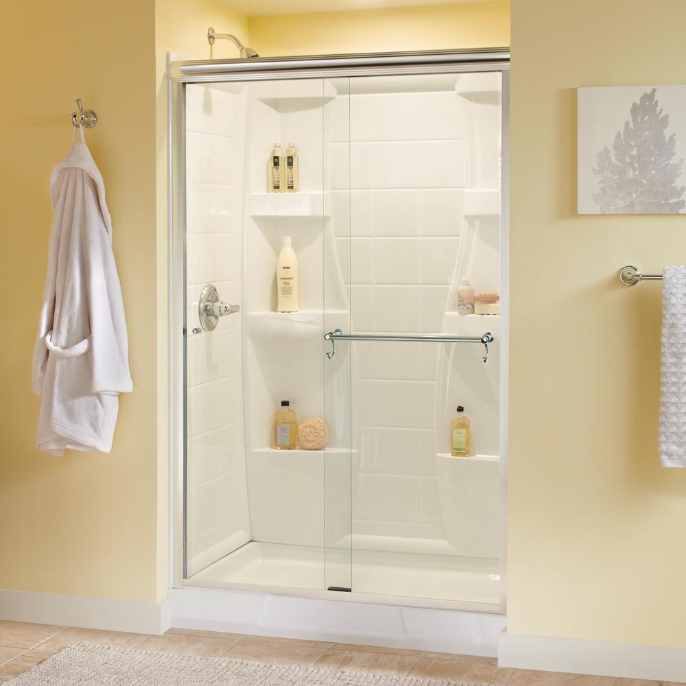 Delta Portman 48 in. x 70 in. Semi-Frameless Sliding Shower Door in ...