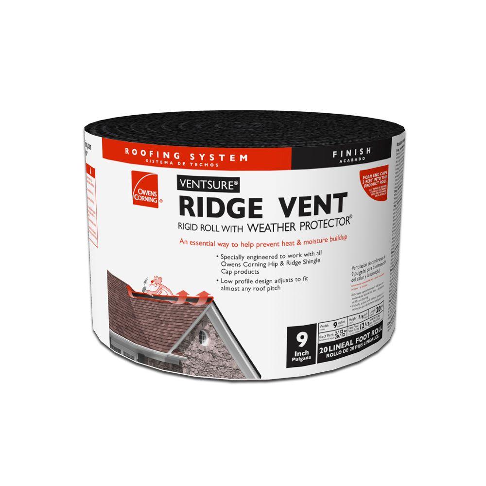 Owens Corning VentSure 9 in. x 20 ft. Ridge Vent Rigid Roll with