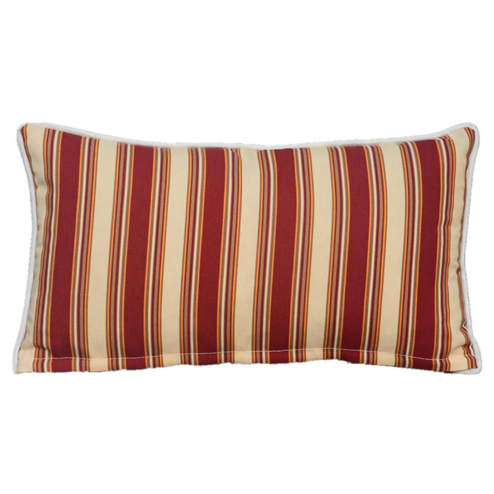 DIRECT WICKER Luxury Canvas Red Striped Rectangular Outdoor Throw
