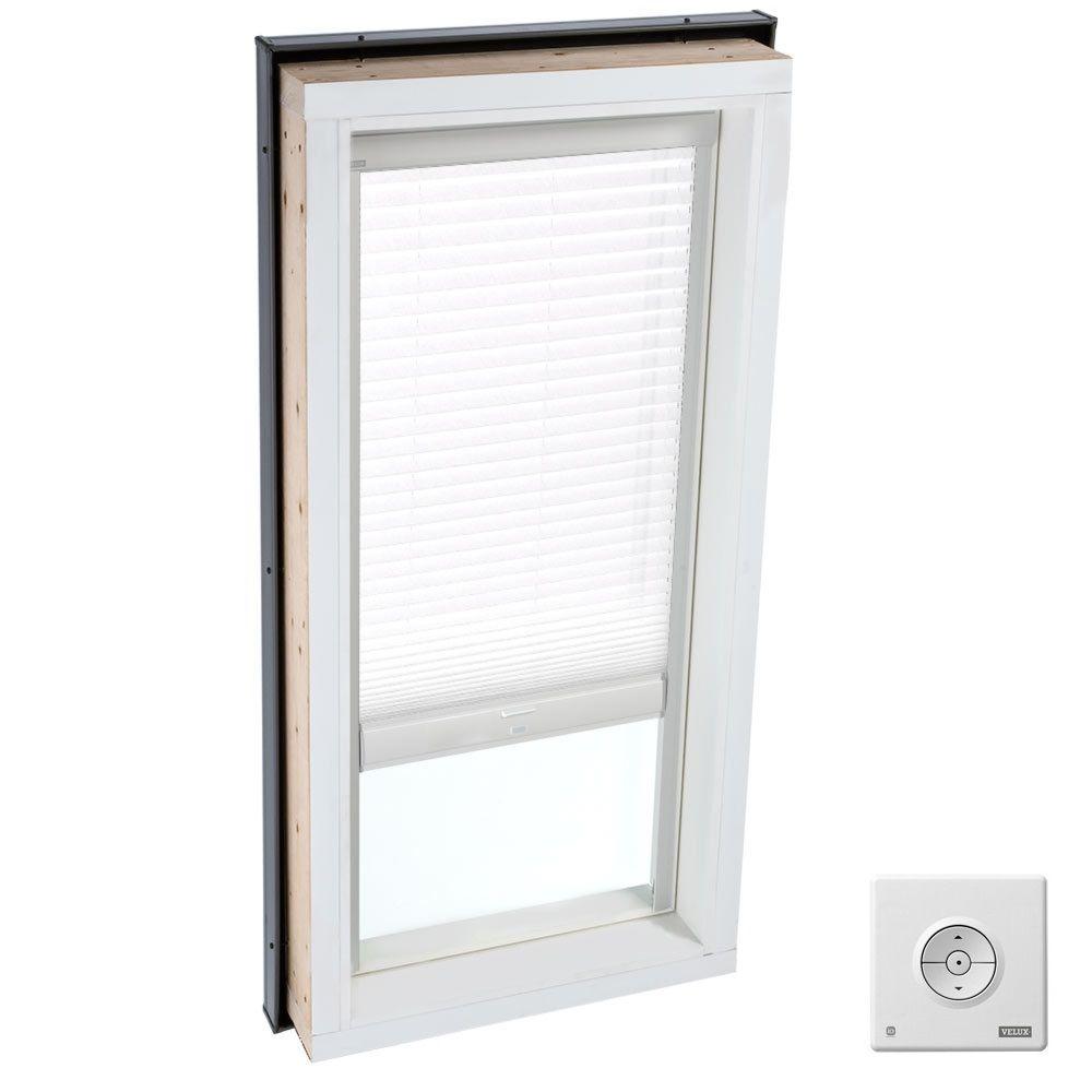 Velux Solar Powered Light Filtering White Skylight Blind For Fcm Velux Solar Powered Light Filtering White Skylight Blind For Fcm 3446 Models