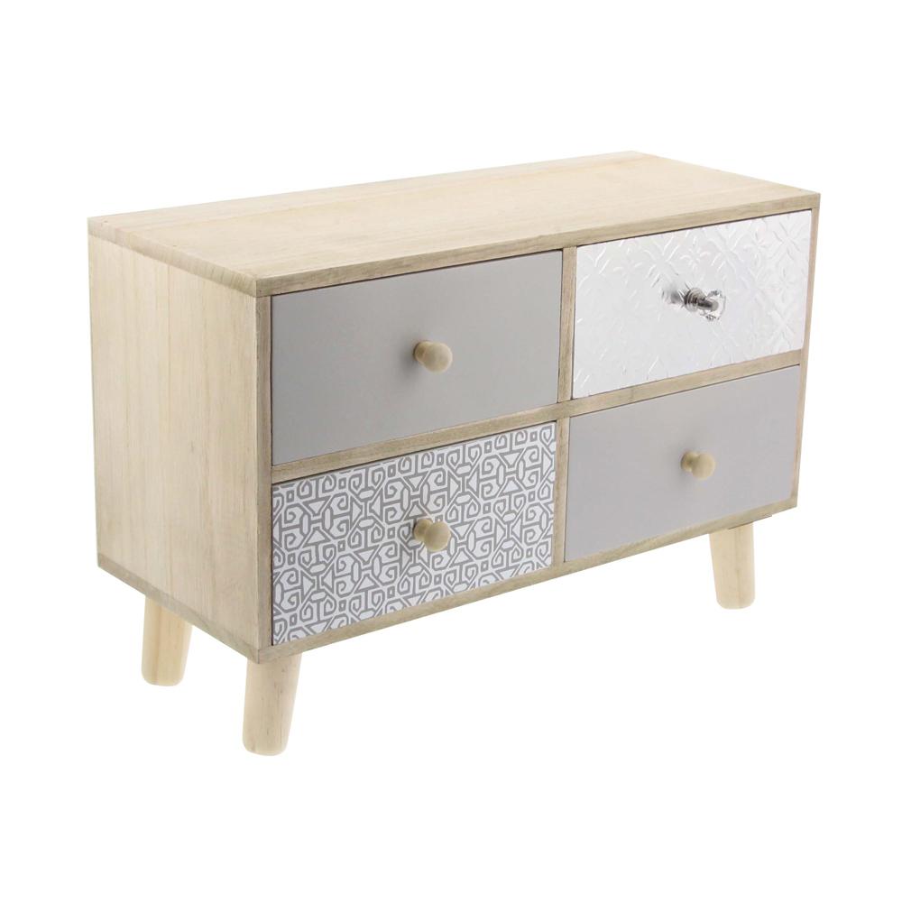 Litton Lane 10 In X 16 In 4 Drawer Wooden Jewelry Box 85260