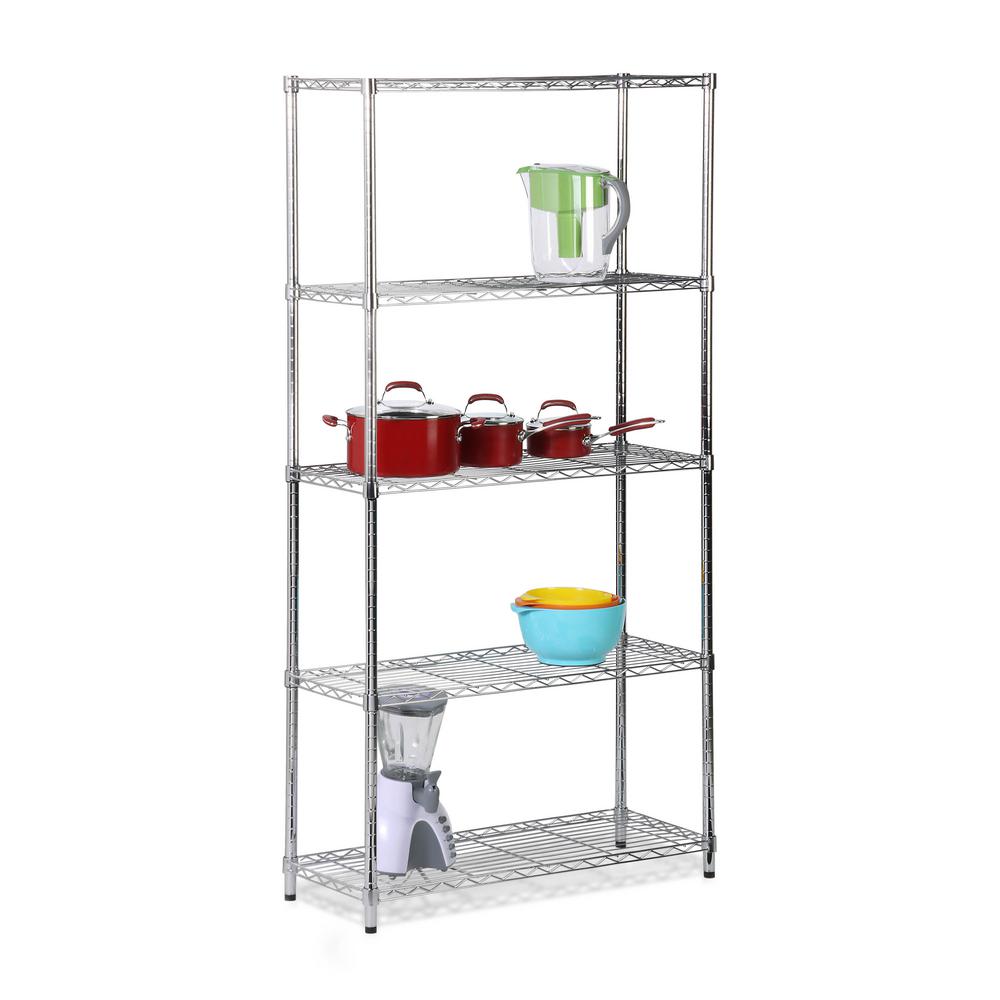 HoneyCanDo 5Shelf 72 in. H x 36 in. W x 14 in. D Steel Shelving Unit in BlackSHF01442 The
