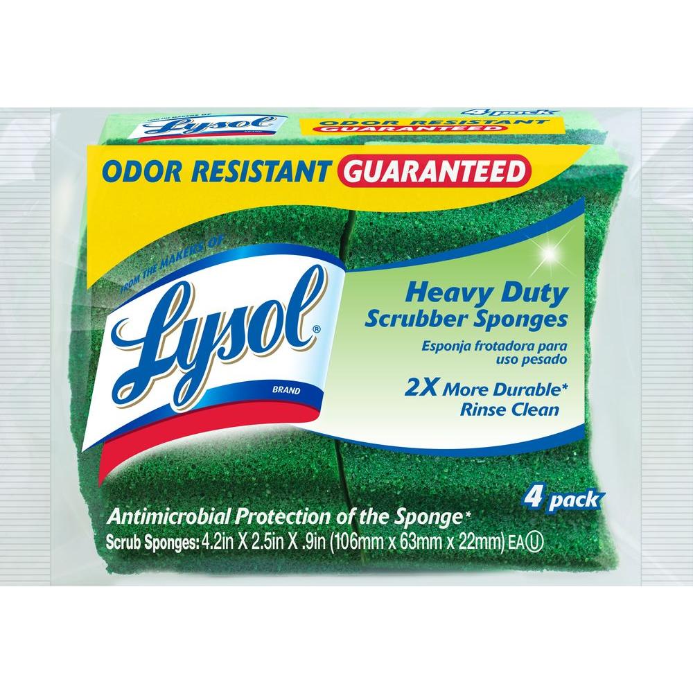 Lysol Odor Resistant Multi-Purpose Cellulose Scrub Sponge (4-Pack ...