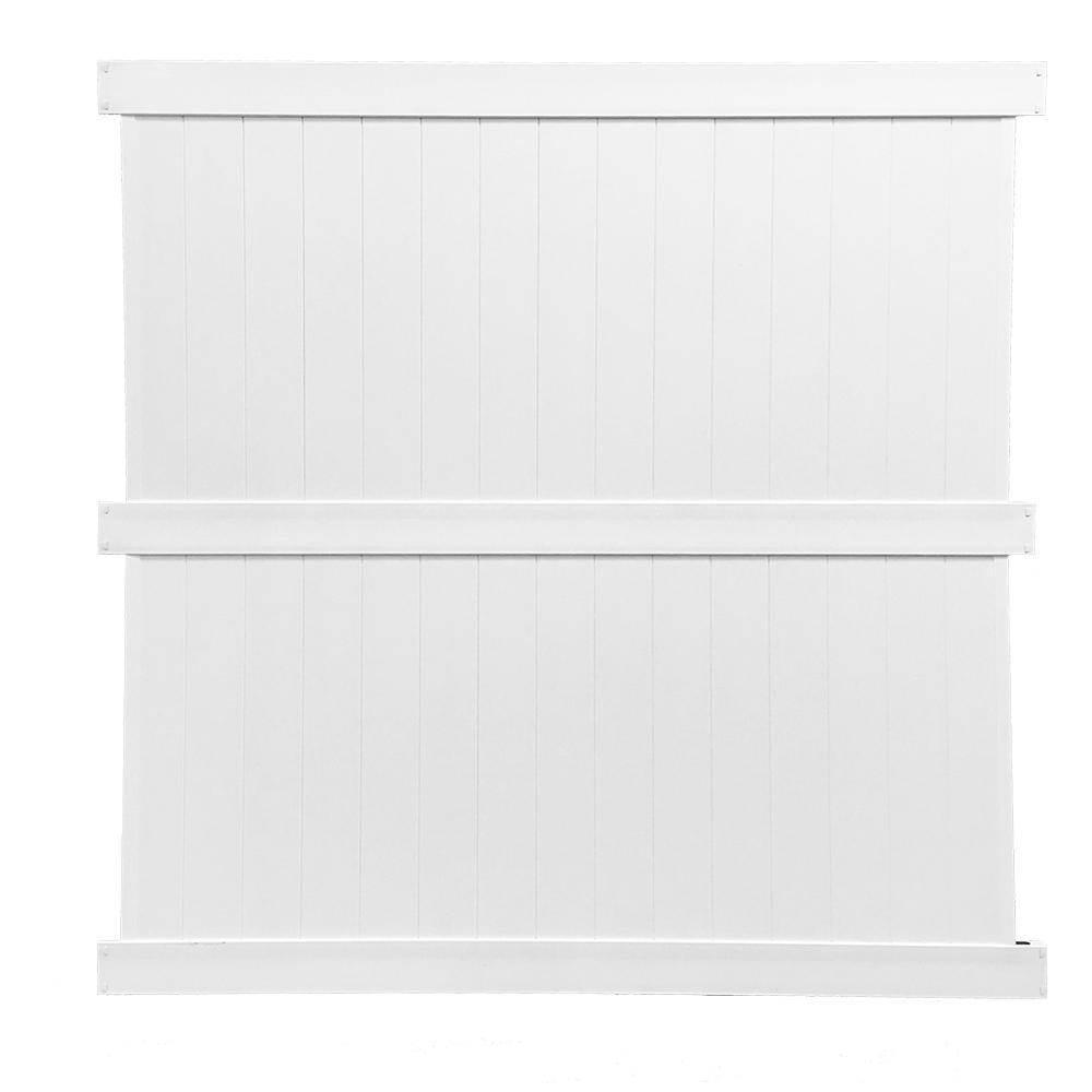 Weatherables Augusta 8 Ft H X 8 Ft W White Vinyl Privacy Fence Panel
