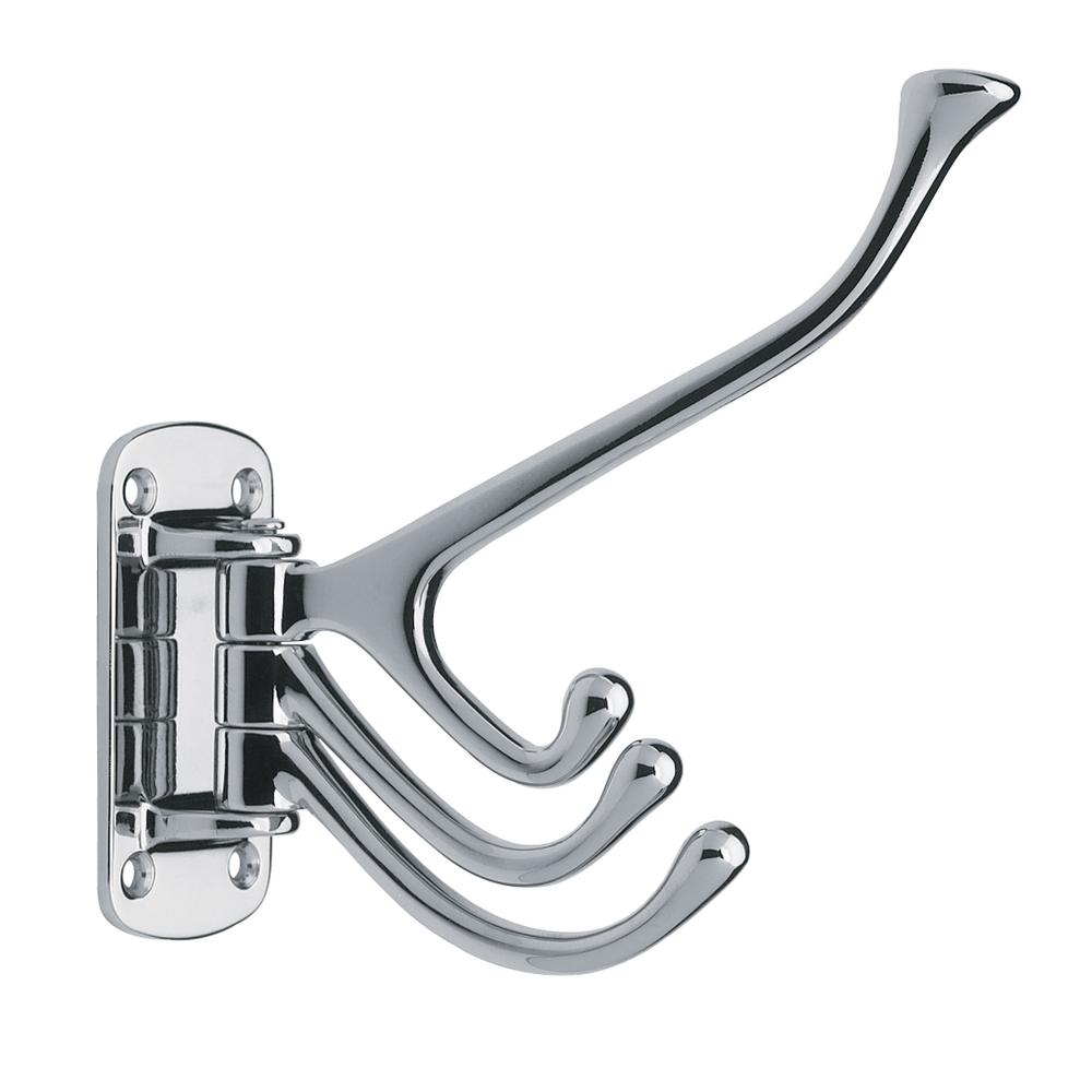 Liberty 6 in. Chrome Hinged Triple Wall Hook (4Pack)B11328CHRKT
