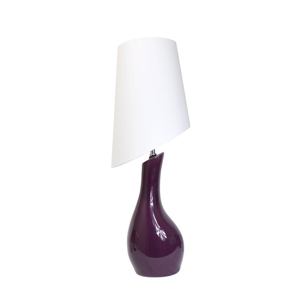 Elegant Designs 28 5 In Curved Purple Ceramic Table Lamp With