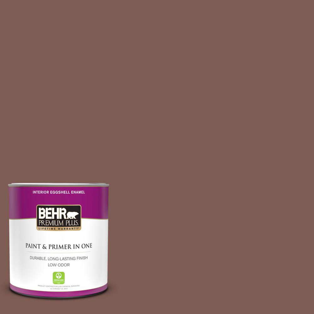 Behr Premium Plus 1 Qt N160 6 Spanish Chestnut Eggshell Enamel Low Odor Interior Paint And Primer In One