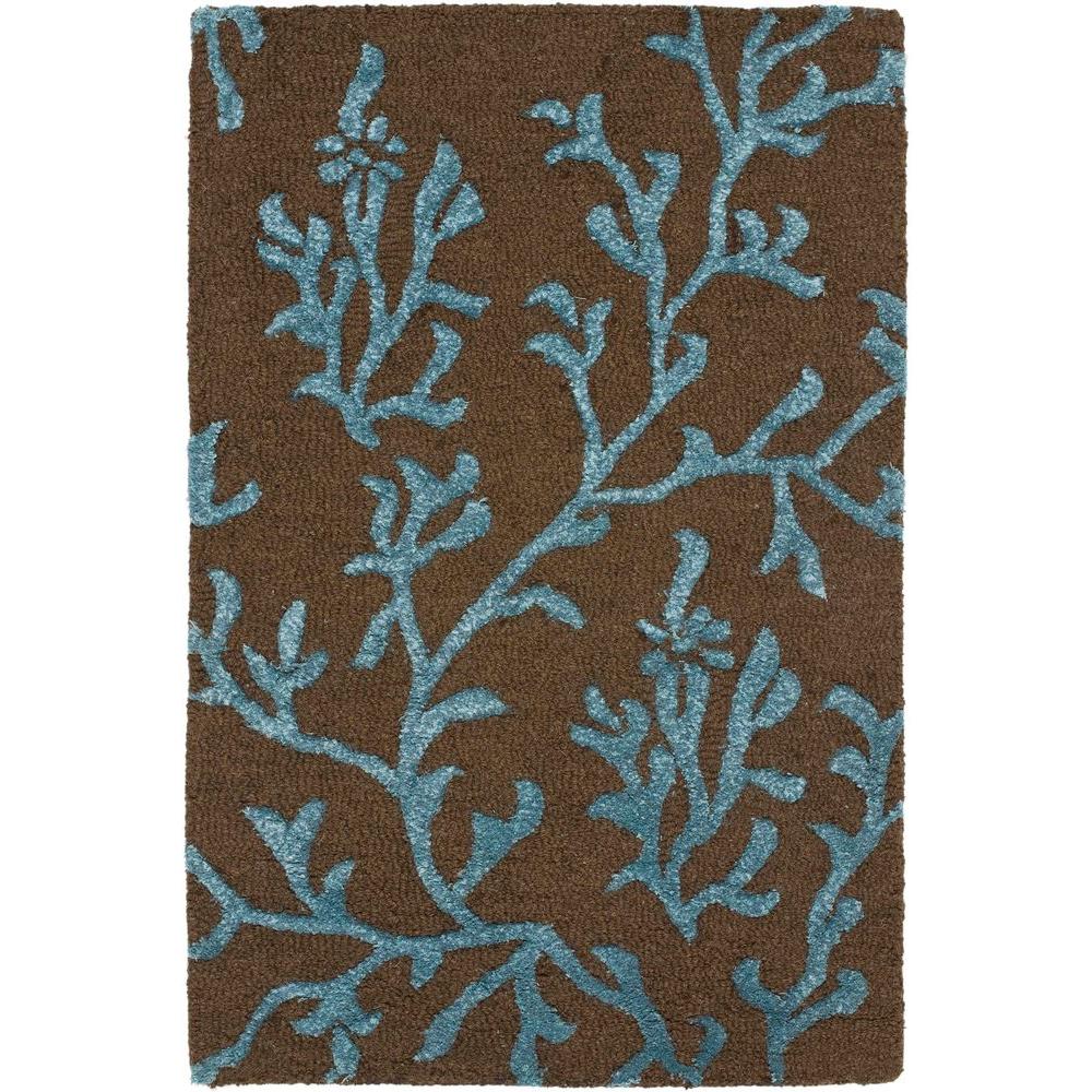 Safavieh Soho Brown Light Blue 2 Ft X 3 Area Rug Soh214b Safavieh Soho Brown Light Blue 2 Ft X 3 Area Rug