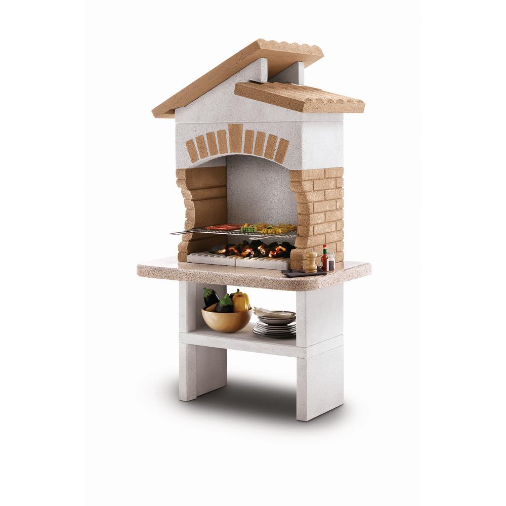 LaToscana Palazzetti Tupai Charcoal or Wood Fire Outdoor Pedestal Grill in White... by LaToscana