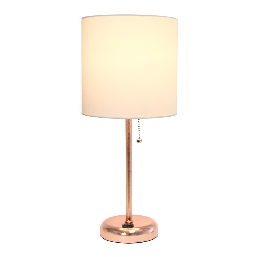 white and rose gold lamp shade