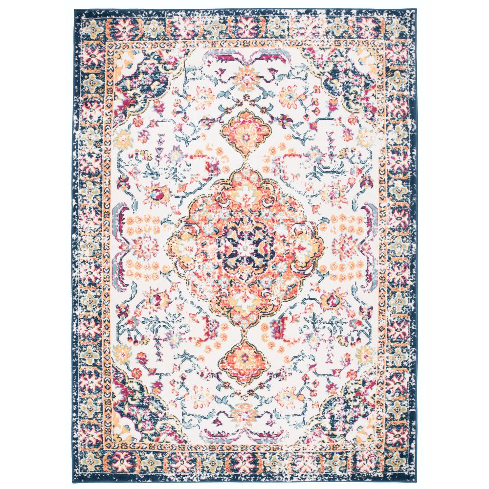 World Rug Gallery Bohemian Vintage Medallion 5 ft. x 7 ft. Multi Area