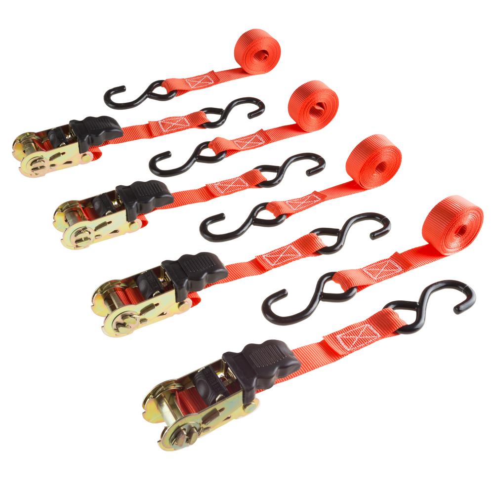 STANLEY S1000 Black/Yellow 1" X 10' Ratchet Tie Down Straps