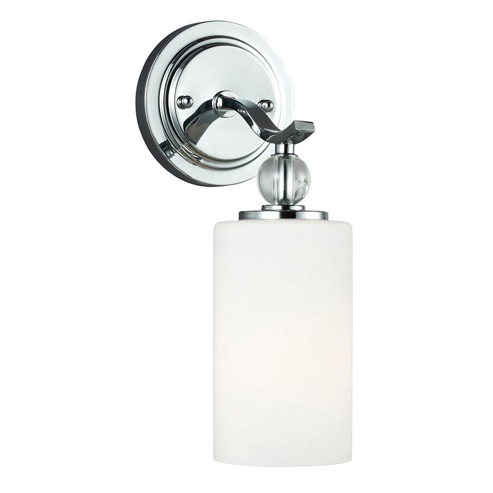 Sea Gull Lighting Englehorn 1 Light Chrome Wall Bath Sconce With