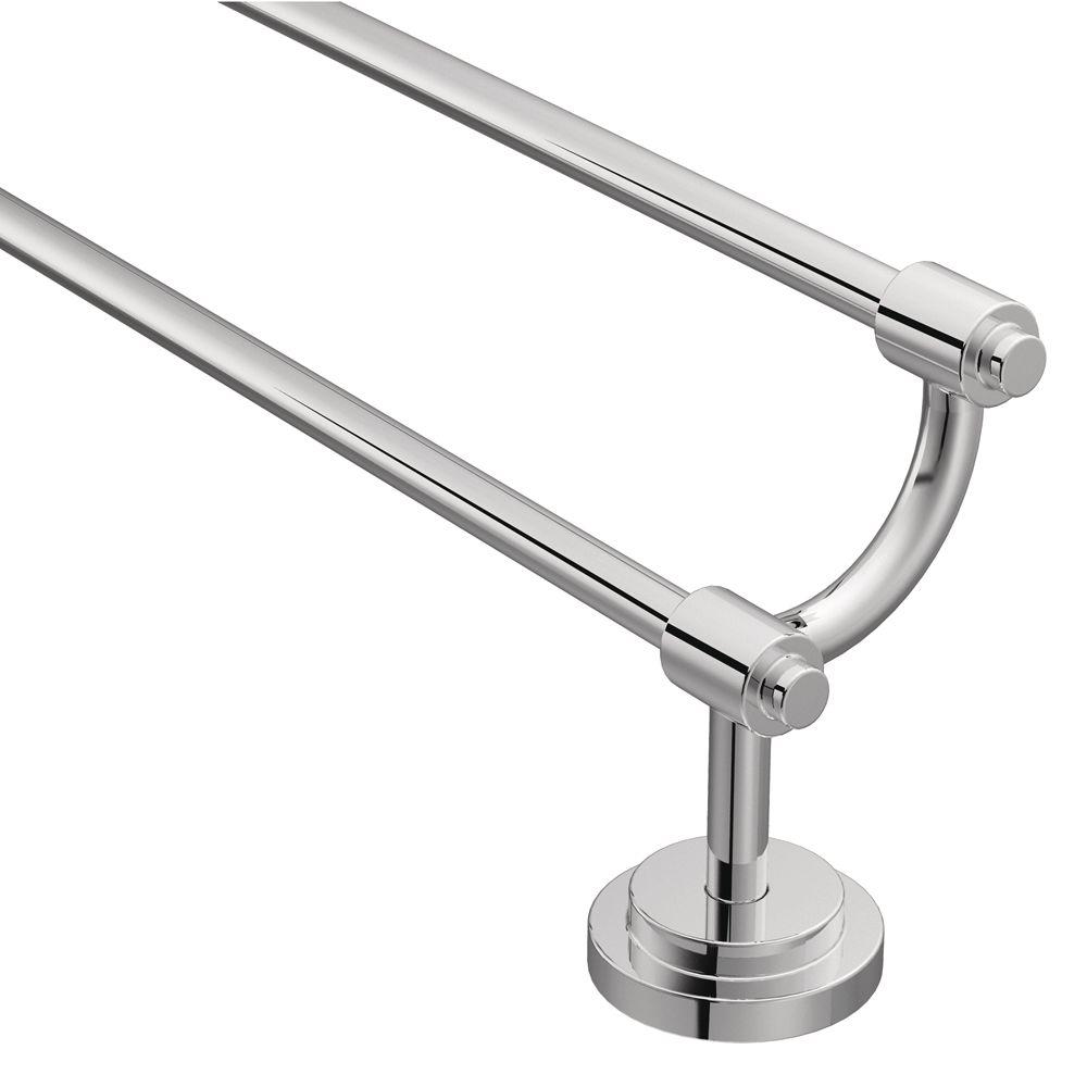 Moen Towel Bars Bathroom Hardware The Home Depot Iso 24 In Double Towel Bar Chrome