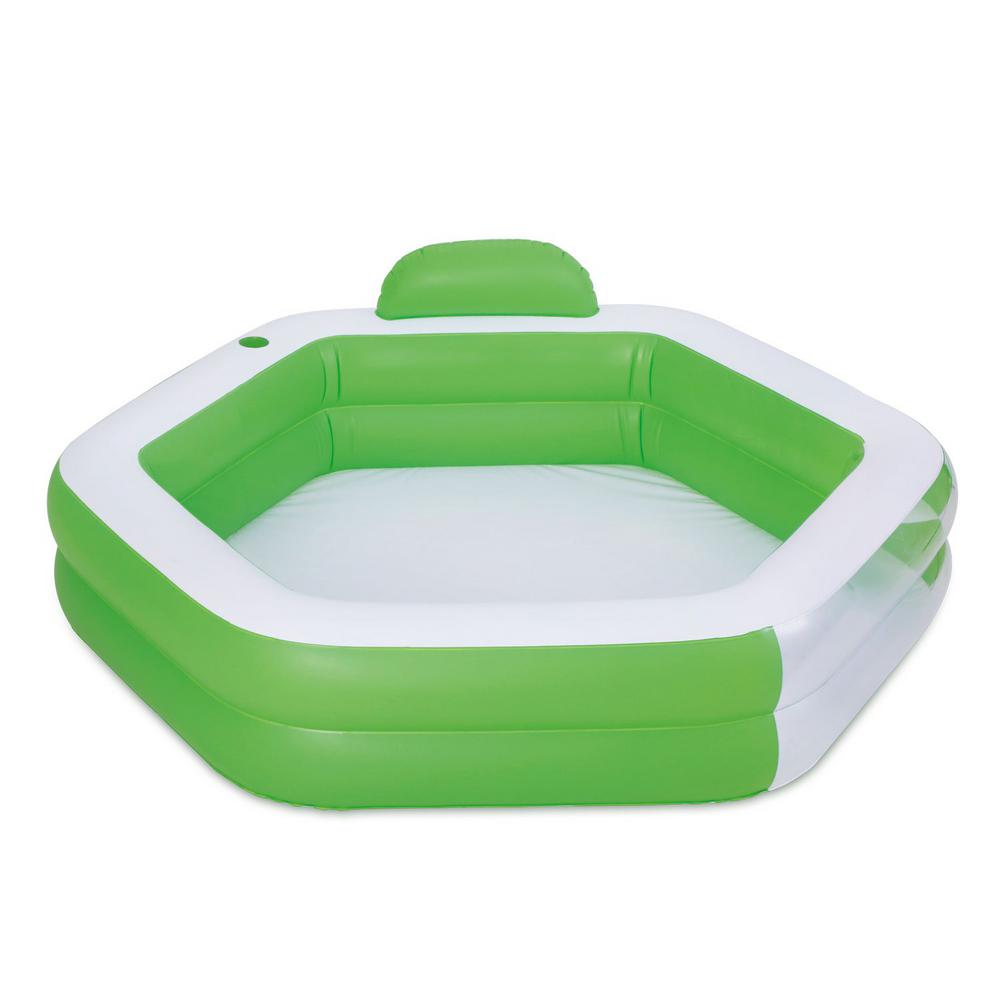 green inflatable pool