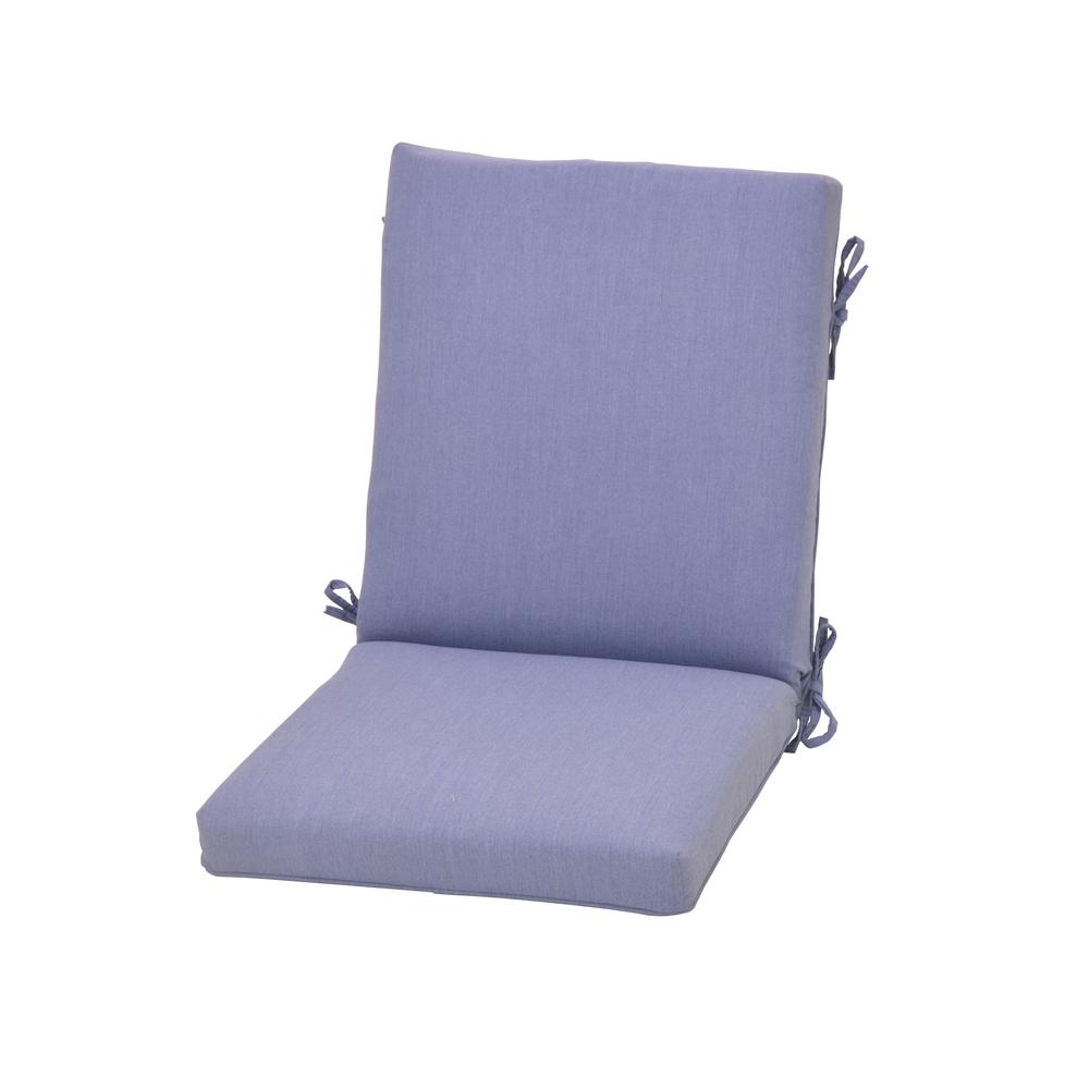 Hampton Bay Cushionguard Denim Outdoor High Back Dining Chair