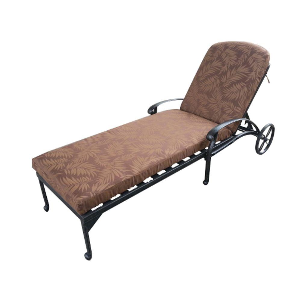 Home Styles Floral Blossom Patio Chaise Lounge with Burnt Sierra Leaf