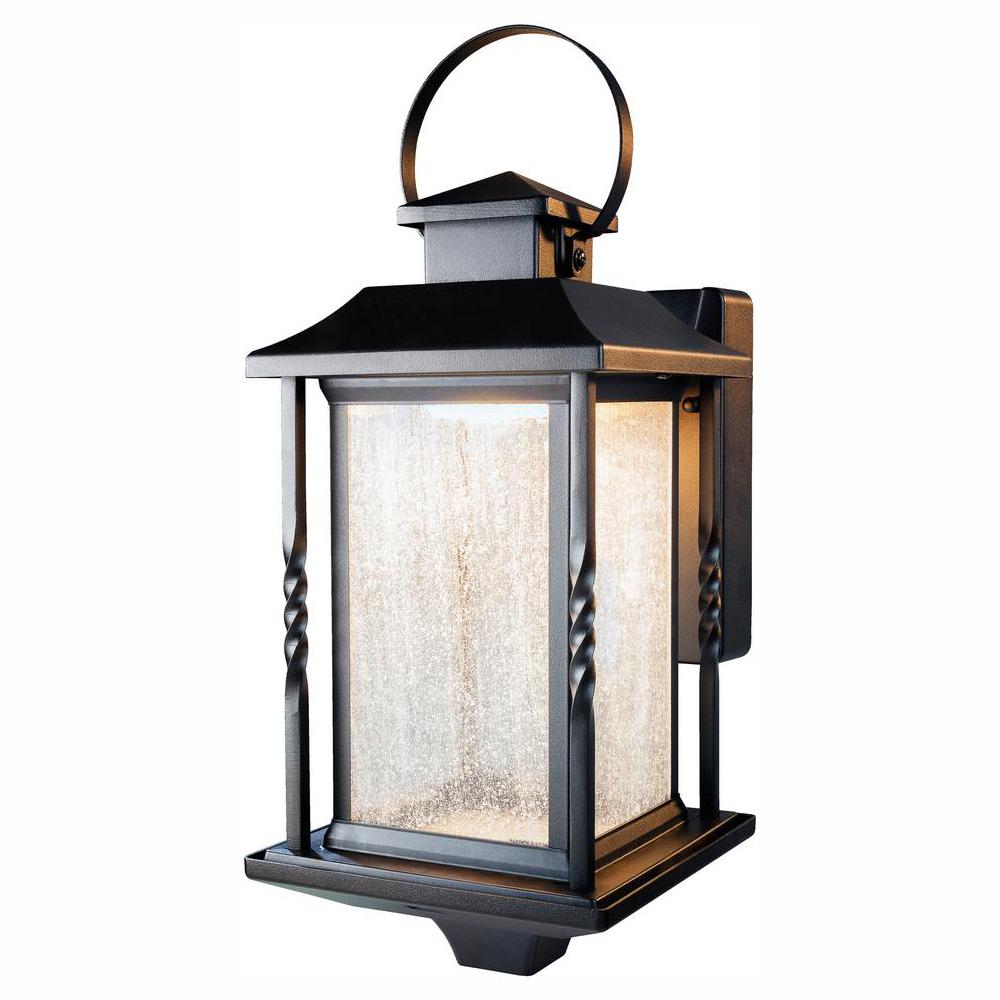 Home Decorators Collection Portable Black Outdoor Integrated Led Wall Mount Lantern Hdi 4632 Bk