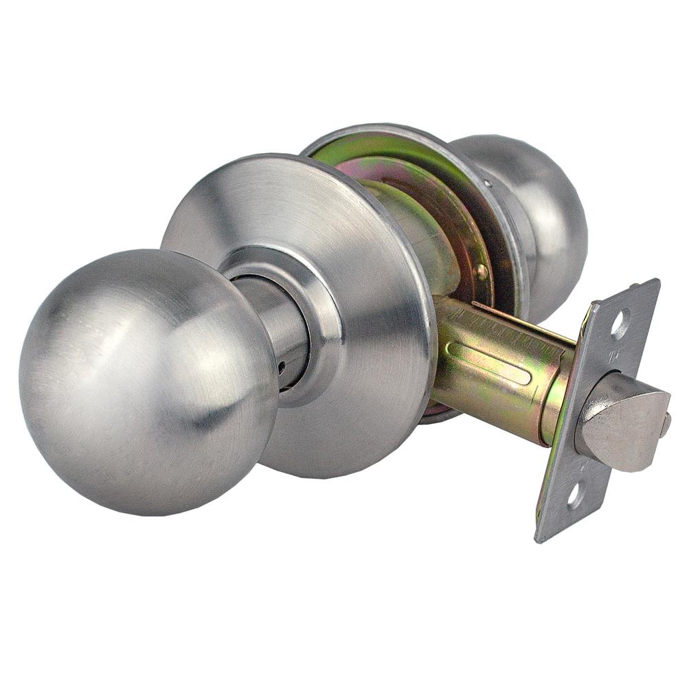 Satin Stainless Steel Standard Duty Commercial Cylindrical Passage Hall   Passage Door Knobs Dl Svb10 Us32d 64 1000 