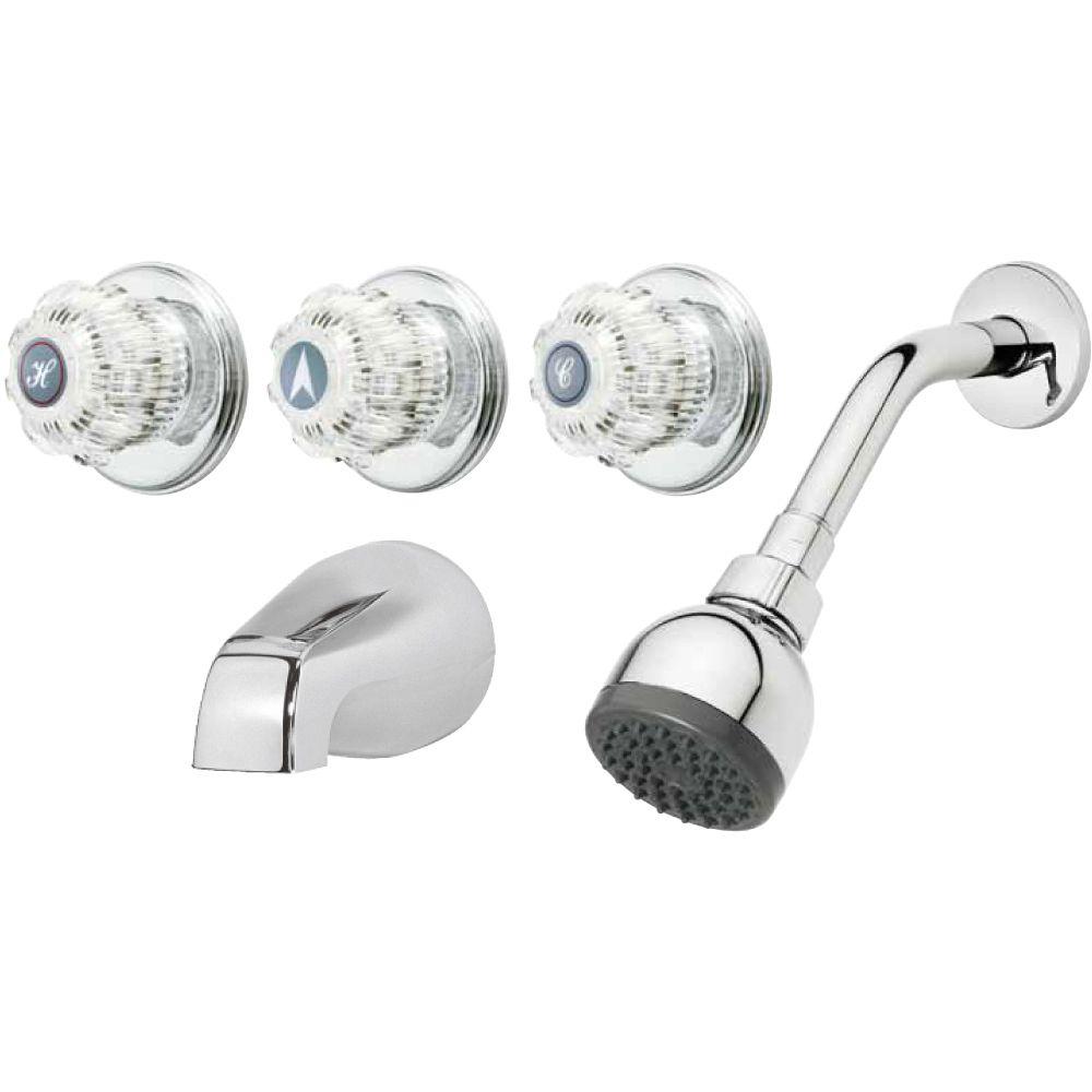 Homewerks Worldwide 3 Handle 1 Spray Tub And Shower Faucet In
