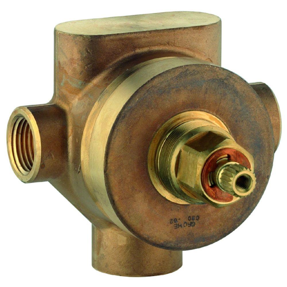 Grohe 1 2 In Brass 3 Port Diverter And Transfer Valve 29 712 000 Grohe 1 2 In Brass 3 Port Diverter And Transfer Valve